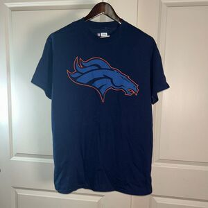 NWT Denver Broncos NFL Team Apparel Graphic Tee Navy Blue Size L